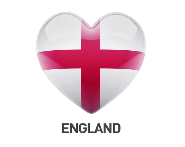 England Flag Heart Icon — Stock Photo, Image