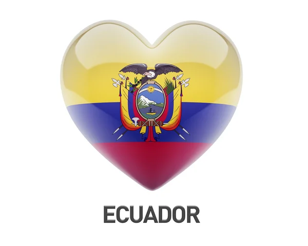 Икона сердца флага Эквадора — стоковое фото