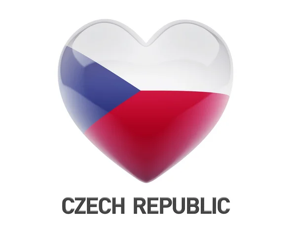 Bandera de República Checa Corazón icono —  Fotos de Stock