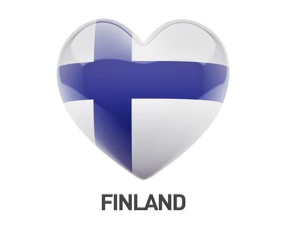 Finland Flag Heart Icon — Stock Photo, Image