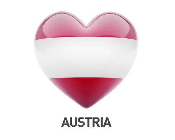 Austria Bandera Corazón Icono — Foto de Stock