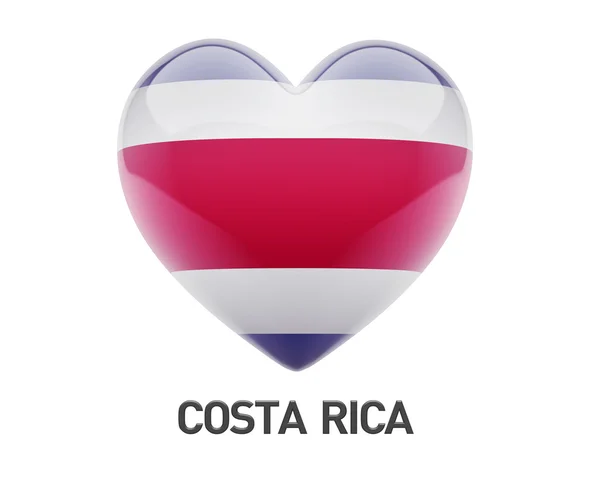 Costa Rica Flag Heart Icon — Stock Photo, Image