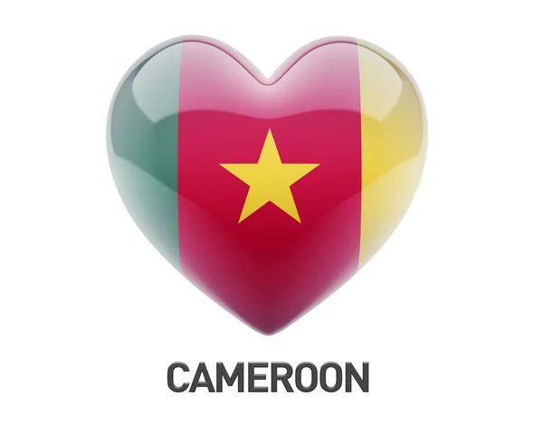 Cameroon Flag Heart Icon — Stock Photo, Image
