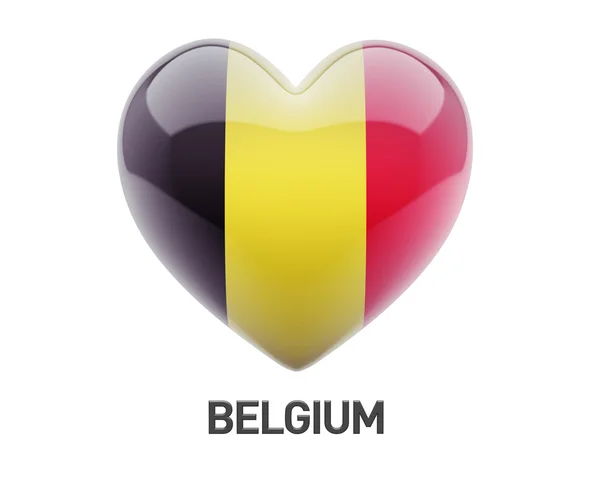 Belgium Flag Heart Icon — Stock Photo, Image
