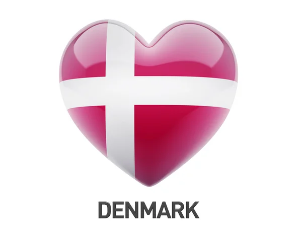 Denmark Flag Heart Icon — Stock Photo, Image