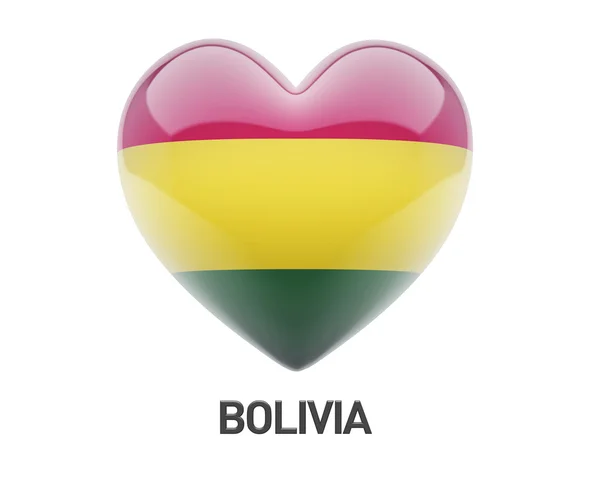 Bandera de Bolivia Corazón Icono —  Fotos de Stock