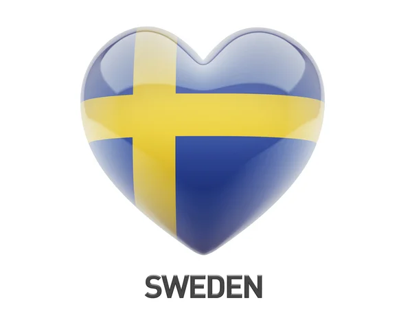 Sweden Flag Heart Icon — Stock Photo, Image