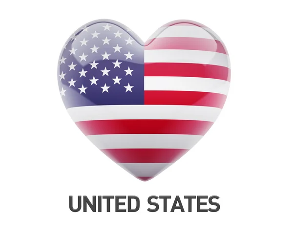 Verenigde Staten vlag hart pictogram — Stockfoto
