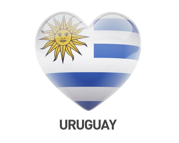 Uruguay bayrağı kalp simgesi — Stok fotoğraf