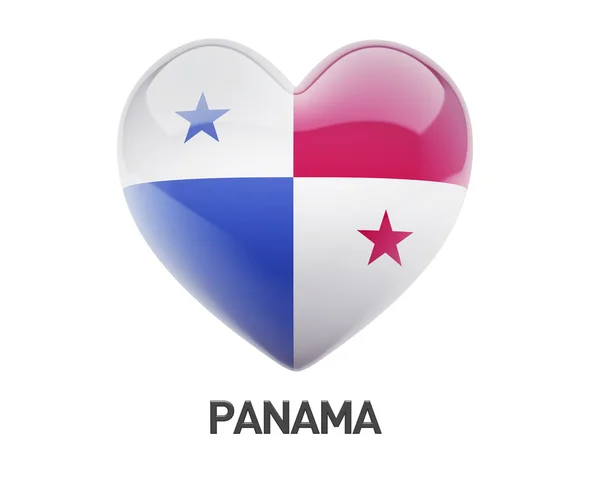 Bandera de Panamá Corazón Icono — Foto de Stock