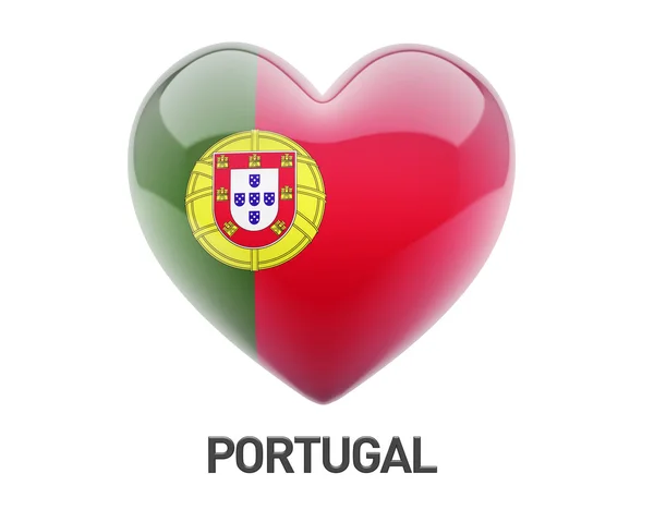 Portugal Flag Heart Icon — Stock Photo, Image