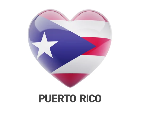 Icono del Corazón Bandera de Puerto Rico — Foto de Stock