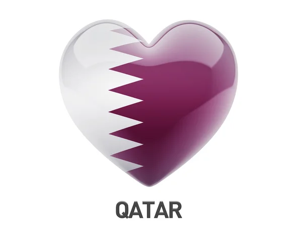 Qatar Flag Heart Icon — Stock Photo, Image