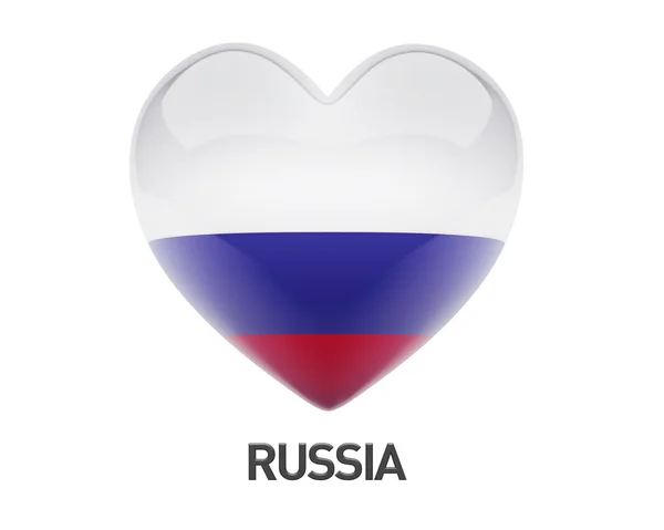 Ícone de coração de bandeira da Rússia — Fotografia de Stock