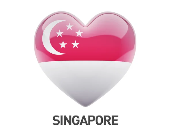 Singapore Flag Heart Icon — Stock Photo, Image