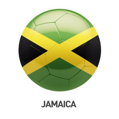 Jamaika bayrağını futbol simgesi