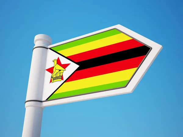 Zimbabwe-Fahnenschild — Stockfoto