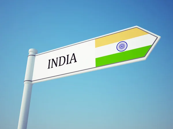 India vlag teken — Stockfoto