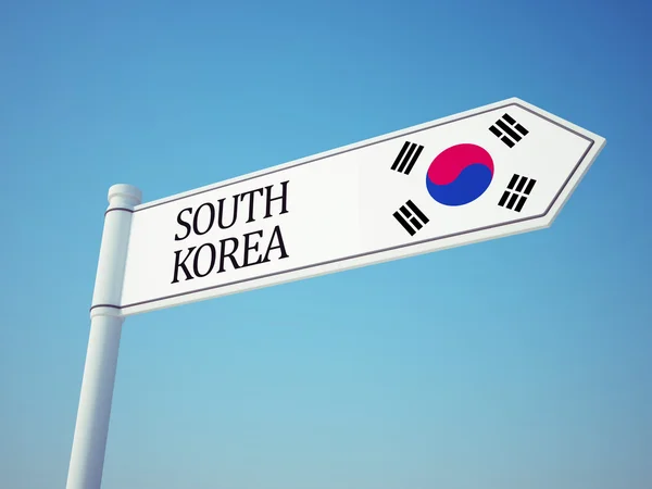 Güney Kore bayrağı işareti — Stok fotoğraf