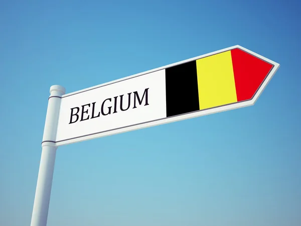 Belgien flagga tecken — Stockfoto