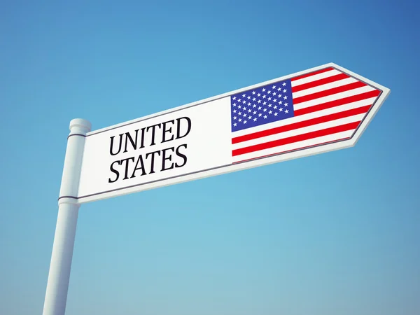 Flaggenschild der Vereinigten Staaten — Stockfoto