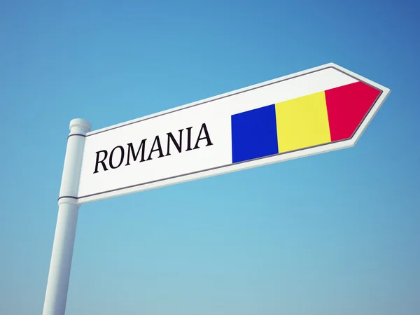 Rumänien flagga tecken — Stockfoto
