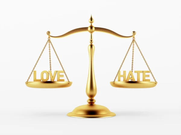 Love and Hate Justice Scale Concept — Stock Photo, Image