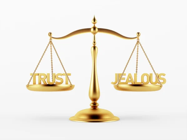 Trust and Jealous Justice Scale Concept — Stock Photo, Image