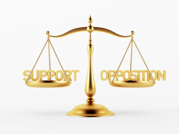 Support and Opposition Justice Scale Concept — Stock Photo, Image