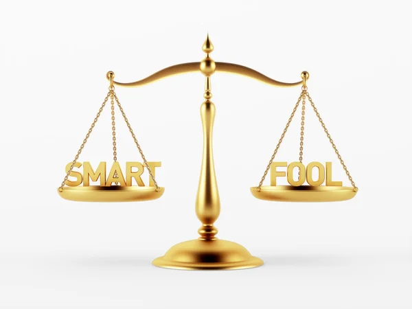 Slim en gek Justitie schaal concept — Stockfoto