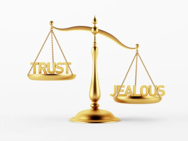 Trust and Jealous Justice Scale Concept — Stock Photo, Image