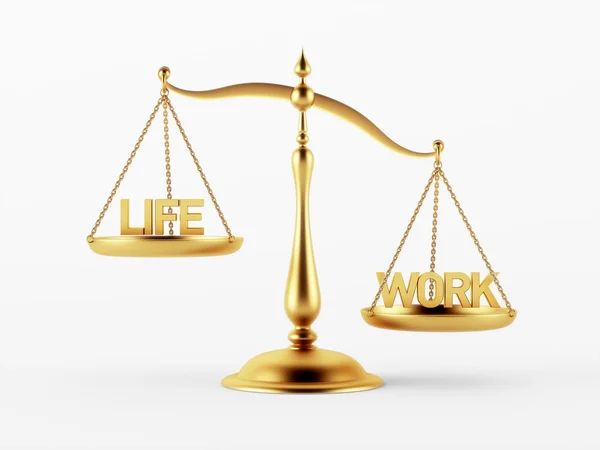 生命および仕事の正義のスケールの概念 — ストック写真