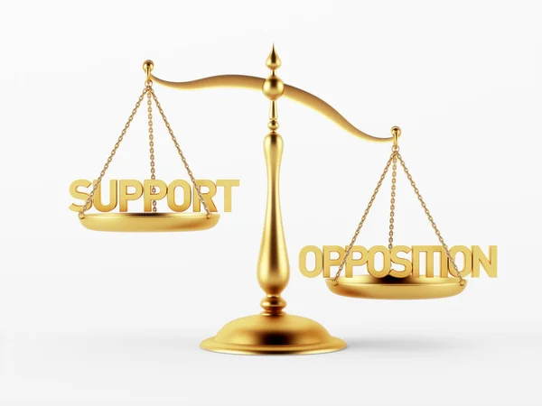 Support and Opposition Justice Scale Concept — Stock Photo, Image