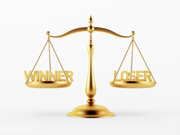Zwycięzca i przegrany Sprawiedliwości pojęcie skali — Zdjęcie stockowe