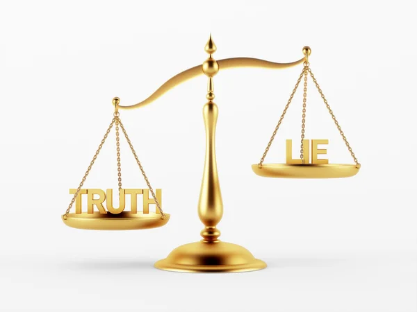 Концепция шкалы правды и лжи — стоковое фото