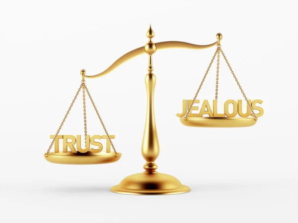 Trust and Jealous Justice Scale Concept — Stock Photo, Image