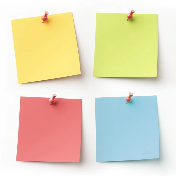 Notas adesivas coloridas em branco — Fotografia de Stock