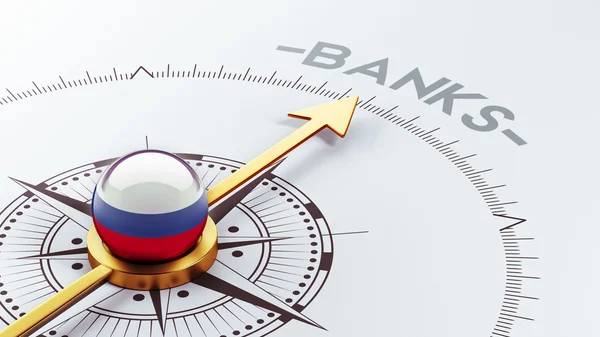 Концепция российских банков — стоковое фото