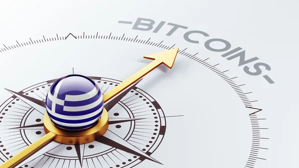 Grecia Concepto Bitcoin — Foto de Stock