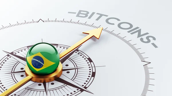 Brasil Bitcoin Conceito — Fotografia de Stock