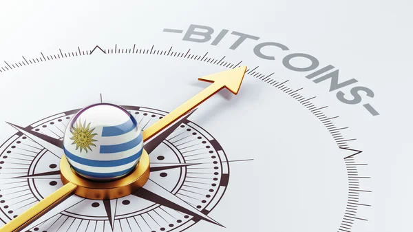 Concepto de Bitcoin Uruguay — Foto de Stock