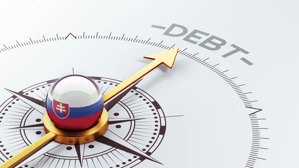 Pojęcie długu Słowacja — Zdjęcie stockowe