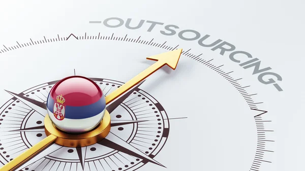 Concep di Outsourcing di Serbia — Foto Stock