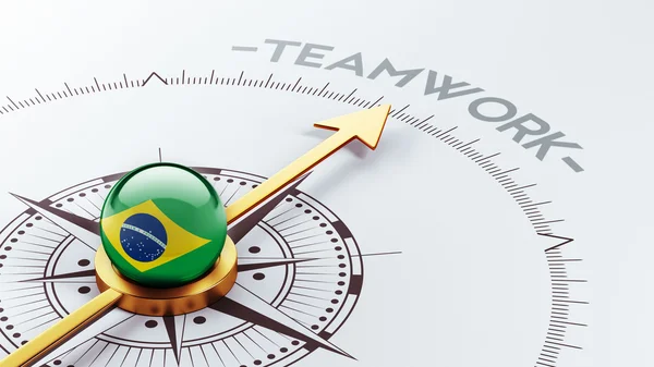 Conceito de Trabalho em Equipe Brasil — Fotografia de Stock