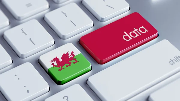 Conceito de dados do País de Gales — Fotografia de Stock