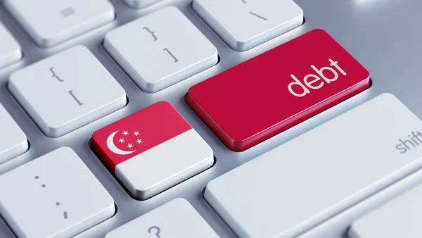 Conceito de dívida de Singapura — Fotografia de Stock