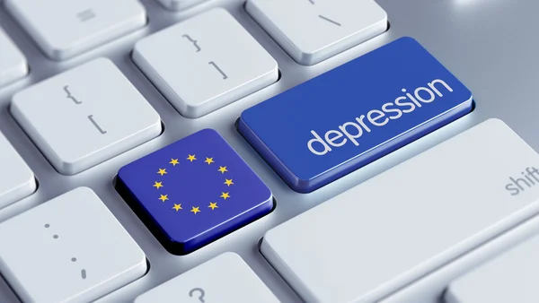 Europese Unie depressie concep — Stockfoto