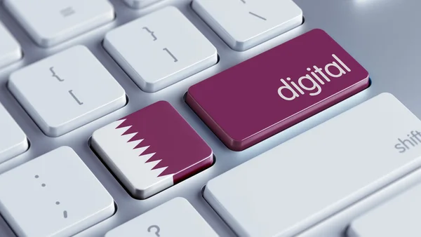 Concetto di Digital di Qatar — Foto Stock