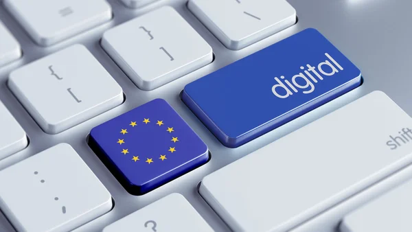 Digitální koncepce Evropské unie — Stock fotografie