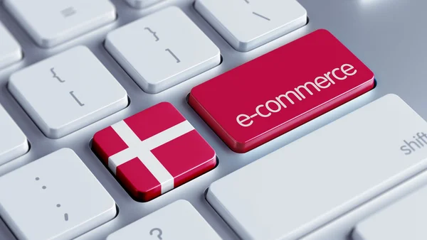 Conceito de Comércio Eletrônico da Dinamarca — Fotografia de Stock